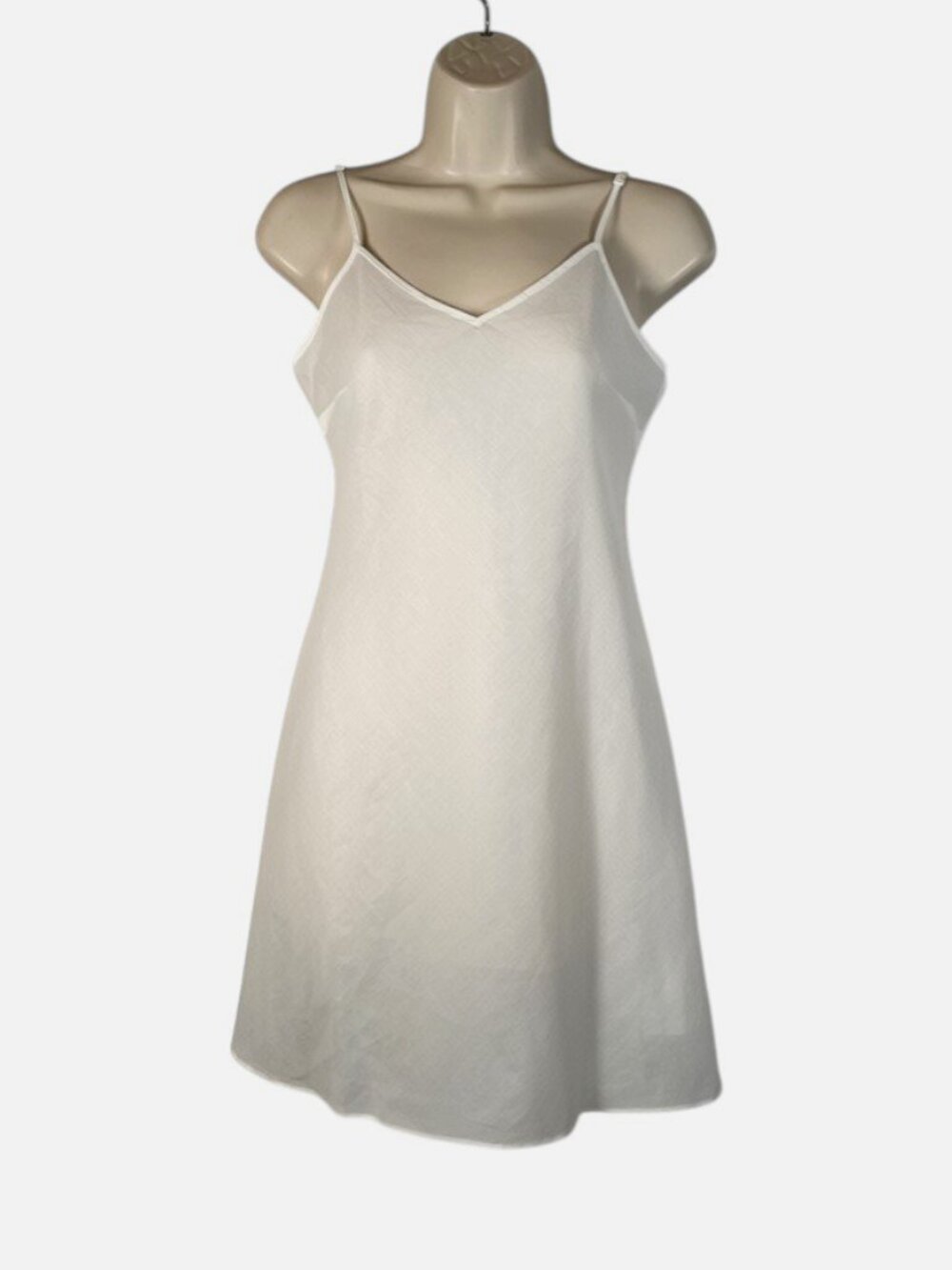 Simkhai Women's Ivory Linen Solid V-Neck Sleeveless Morrigan Slip Dress Size 4